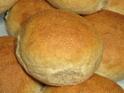 Soft golden brown buns fresh from the oven.