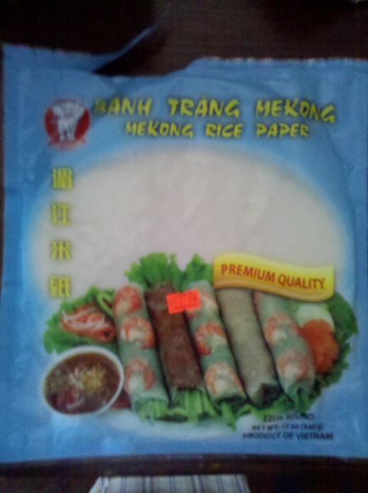 Typical Package of Rice Paper Wraps from a store.