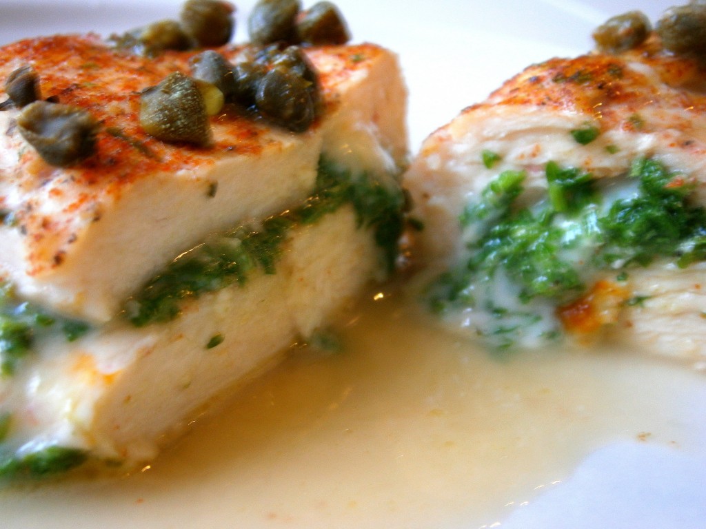 Parsley Stuffed Chicken with Capers and White Wine