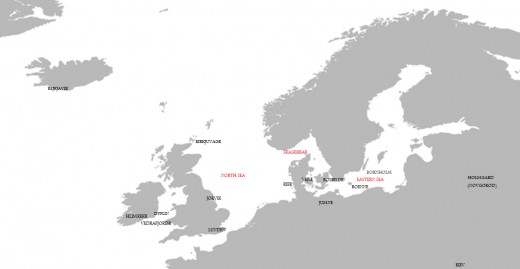 The norhlands - some of the main locations in the Saga of Hunding Hrothulfsson