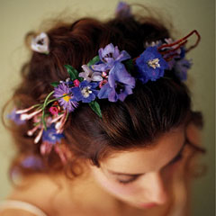 A colorful floral headband