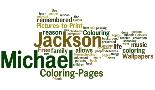 Michael Jackson Coloring Pages Word Cloud