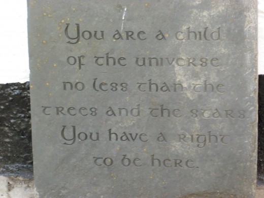 A meaningful phrase carved in slate.