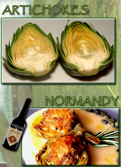 Artichokes Normandy is a creamy rich cheesy delight. Cream Sherry in the cheese sauce makes all of the difference!