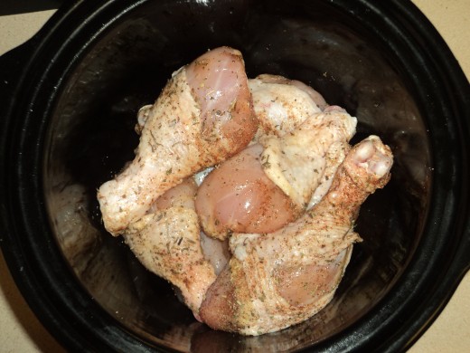 Herb Covered Chicken in the Slow Cooker