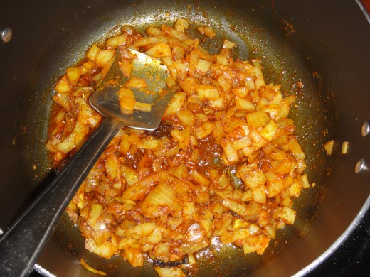 onions and spices mixed together