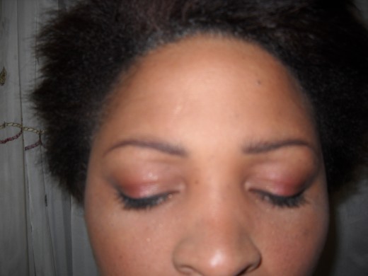 Eye work, brows and eye lid, even under the eye shading.