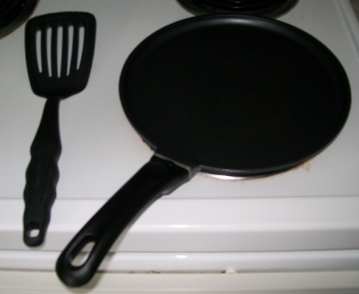 Non-stick pan and soft spatula.