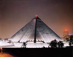 The Pyramid is 23 stories tall. Originally, it was a sports arena. Renovations are now in progress for additional retail stores, restaurants, and offices