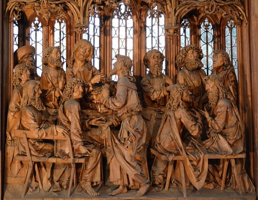Wood sculpted altar by Tilman Riemenschneider in St. Jakob Kirche (St. James Church) in Rothenburg