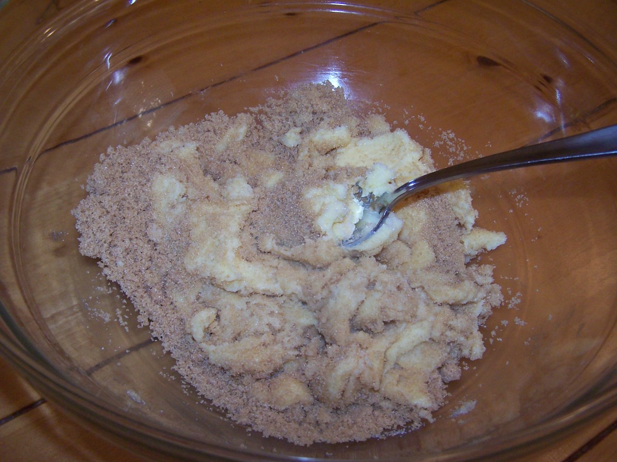 Add the white sugar to the creamed butter.