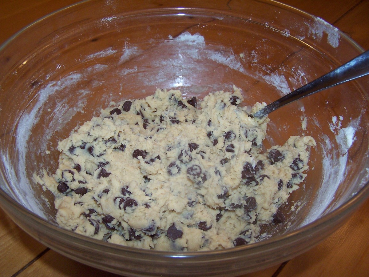 Stir the chocolate chips until they are evenly spread throughout.