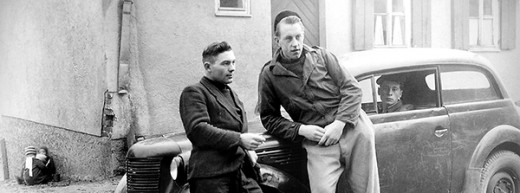 Here he is in 1947 (on the left) in a Displaced Persons camp near Stuttgart, Germany