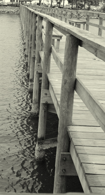 Fishing pier.  The pier had it's own rustic beauty that I had to try to capture.   photo by AMB