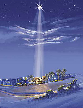 note the spotlight from the mothership