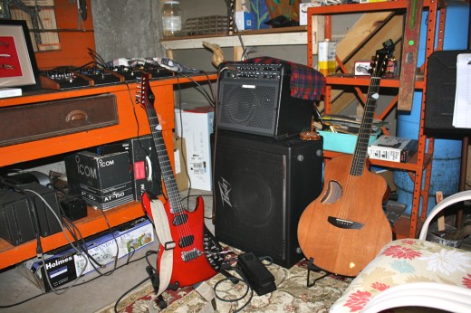 Here's some of my musical stuff in the newly set up studio