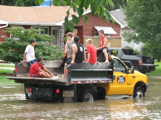 The water was getting to deep for the Town Of Munster Dump Trucks.