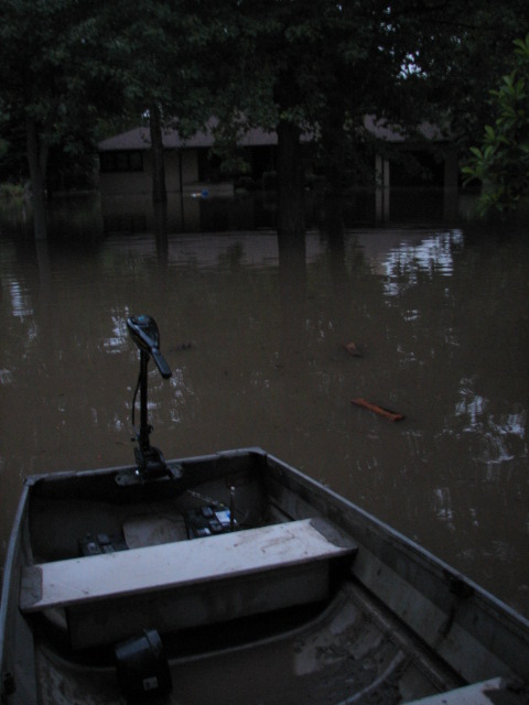 Just before nightfall we went back to our house to feed the fish, gather some clothes, check for damage, and survey the situation at hand.
