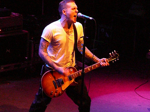 Brian Fallon performing with The Gaslight Anthem. Photo by Angela n.