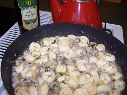 Let the tortellini cook (about 5-10 minutes)