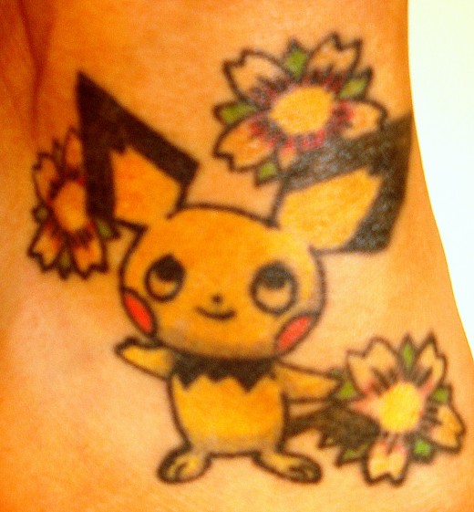 My foot ink- a Pokemon (pichu) ;) 