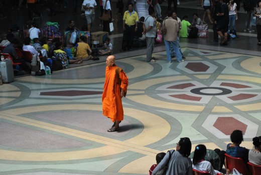 This serene monk captures the essence of our journey south.