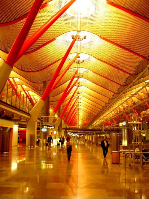 Terminal 4 of Madrid Barajas Airport, Spain. 