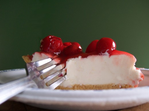 Yummy no-bake cherry cheesecake.
