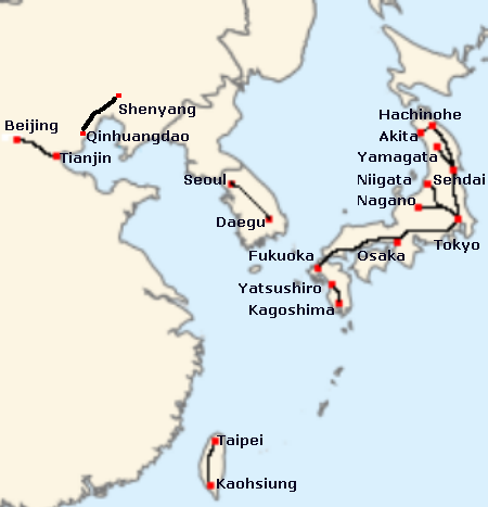 East Asian high speed rail systems