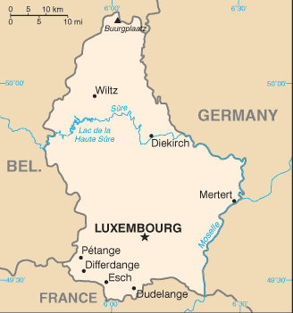 Map of Luxembourg 