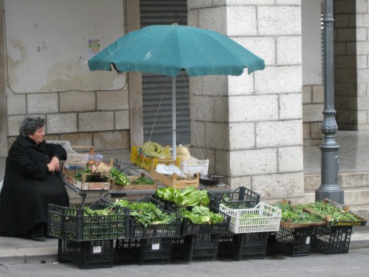 Vegetable market in Isernia, Italy.