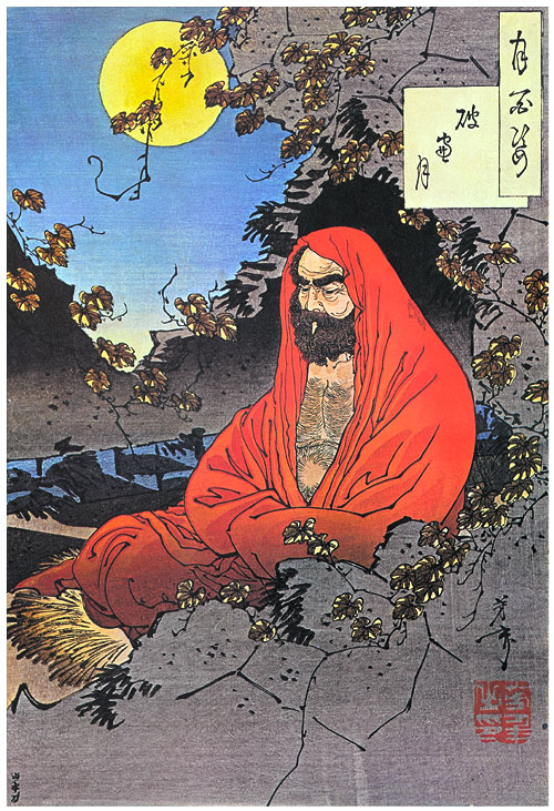 Depiction of Bodhidarma, who brought Buddhism to China