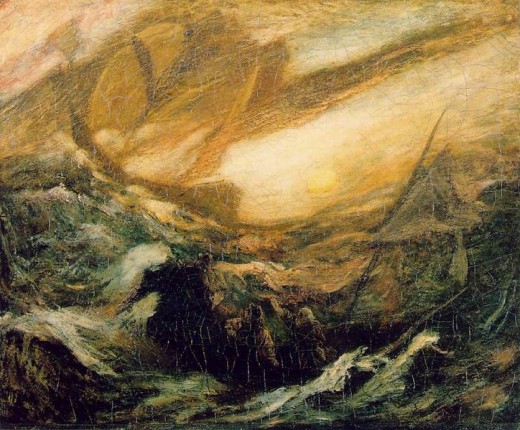 A painting of the legendary Flying Dutchman