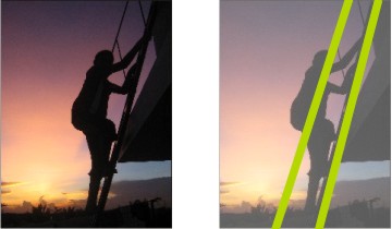 Sometimes the diagonal is visible clearly.