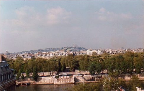 From my window: The Tuilleries gardens, the Opera Garnier, Mont Martre with Sacre Coeur Cathedral