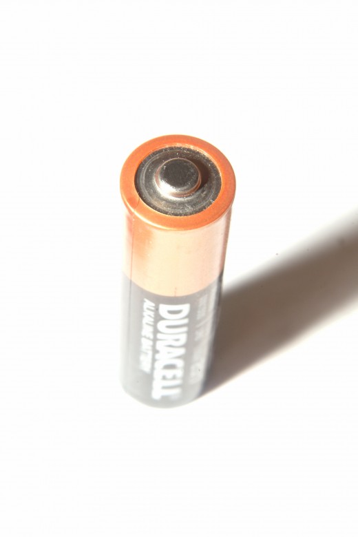 Brightly lit AA Duracell Battery