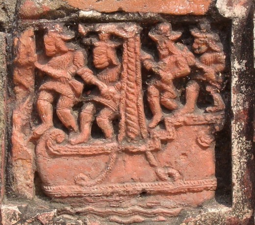 Exquisite terracotta work in Damodar temple 7