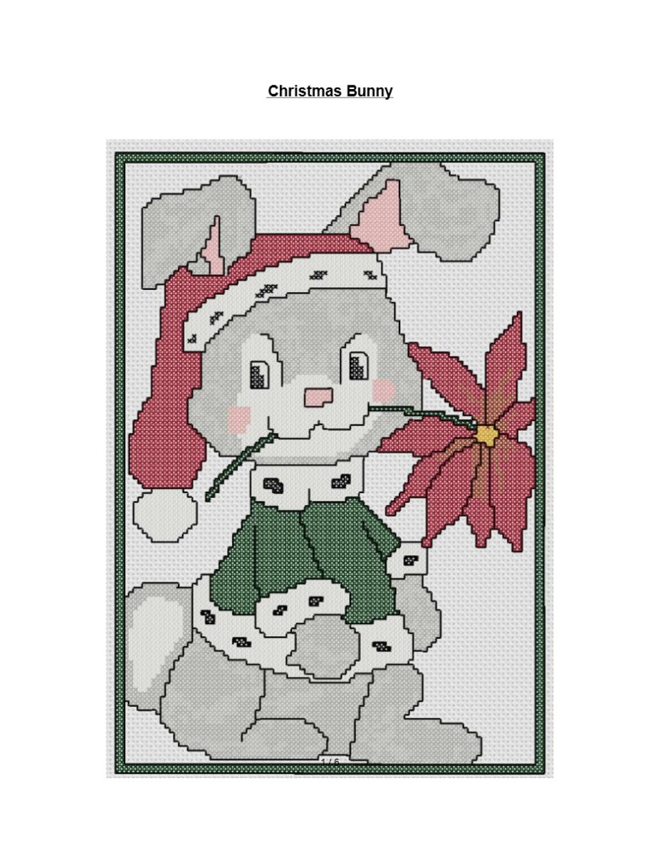 free cross stitch pattern Christmas Bunny