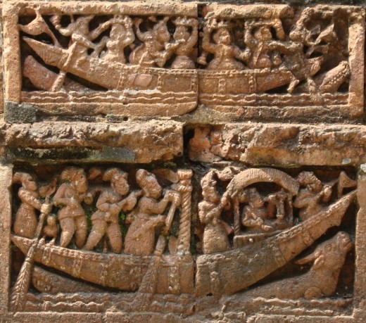 Terracotta of Raj Rajeswari temple :Boat ride 4