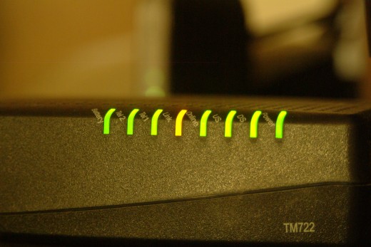 Glowing Yellow and Green indicator LED lights