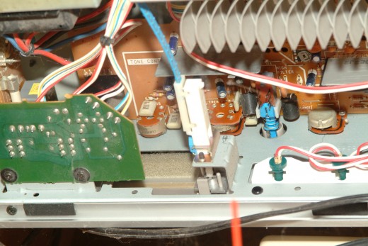 A section of an Ink Jet Printers electronic assembly