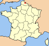 Map location of Lille, France 