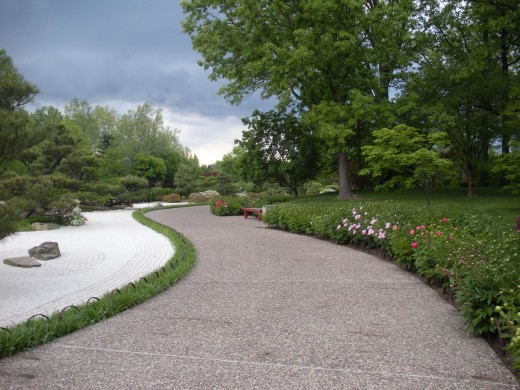 It is so nice to walk along a lovely curvy path, where there also is raked gravel or sand.  