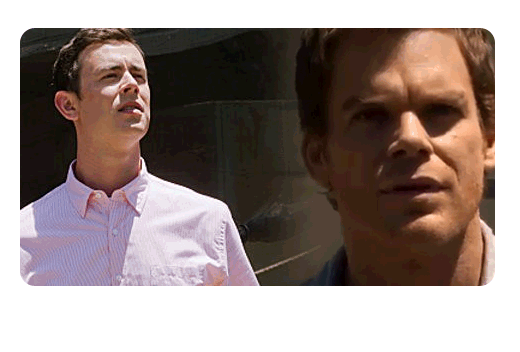 Dexter's elation when he first learns of the horsemen scene was mirrored while Travis stands by while his one-night stand is brutally executed. 