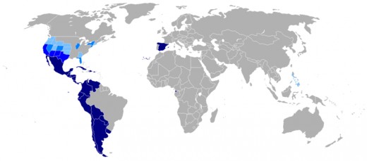 Map showing where Spanish speakers are located
