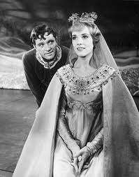 Julie Andrews and Richard Burton in the roles of Guenevere and Arthur in the Broadway original cast.