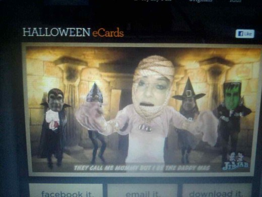 Here is a picture taken of the video while it was playing on my laptop!  This is me...I'm the Mummy of the family after all!!