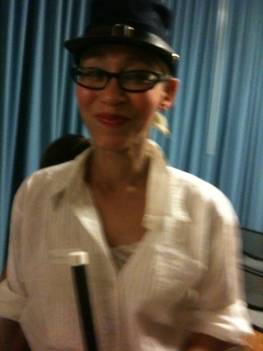 Waiting to go on.