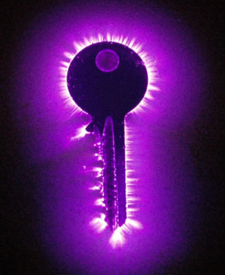 Kirilan photograph of an energy aura of a key