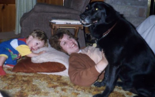 My grandnephew, Douglas with me and Fred at Camp
